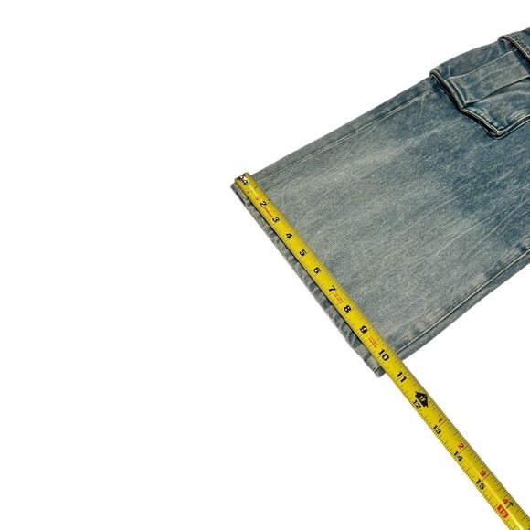 NWT Alice + Olivia Wide Leg Cargo Jeans Light Wash Women's 29 - Picture 7 of 16